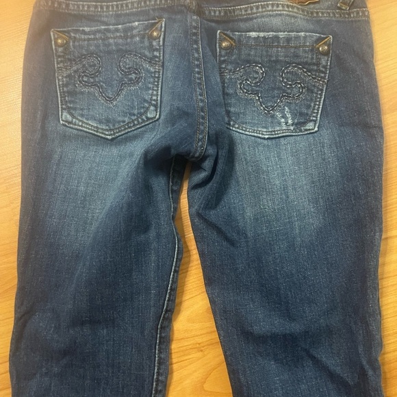 Rerock For Express Jeans Womens EU 28Blue Boot Low-Rise Pocket Design Distressed - Picture 9 of 11